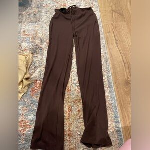 South Moon Under size small brown flared leggings with flattering waist tie